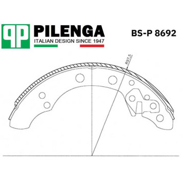Колодки тормозные барабанные POLO SEDAN, RAPID <b>PILENGA BS-P8692</b>-1