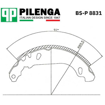 Колодки тормозные барабанные задние (180мм) LOGAN, DACIA, SANDERO BS-P 8831 <b>PILENGA BS-P8831</b>-1