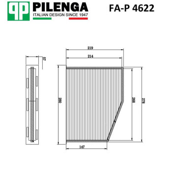Фильтр салонный A3, OCTAVIA II, GOLF V-VI FA-P 4622 <b>PILENGA FA-P4622</b>-1