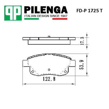 Колодки тормозные диск.задние усиленные с датчиком TRANSIT 115 л.с. <b>PILENGA FD-P1725T</b>-1