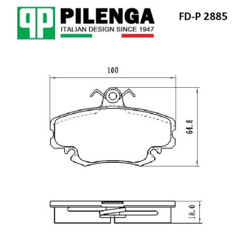 Колодки тормозные диск.передние без ABS LADA LARGUS, LOGAN, SANDERO <b>PILENGA FD-P2885</b>-1