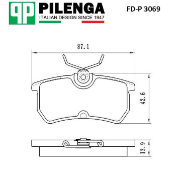 Колодки тормозные диск.задние FOCUS 1, FIEASTA c 2001 <b>PILENGA FD-P3069</b>-1