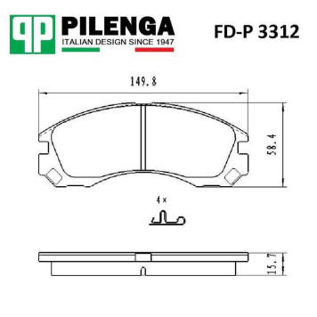 Колодки тормозные дисковые передние <b>PILENGA FD-P3312</b>-1
