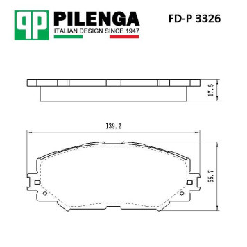 Колодки тормозные дисковые передние AURIS, COROLLA, YARIS <b>PILENGA FD-P3326</b>-1