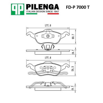 Колодки тормозные диск.передние премиум FOCUS 1 <b>PILENGA FD-P7000T</b>-1