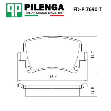 Колодки тормозные диск.задние усиленные PASSAT, TOURAN, CADDY <b>PILENGA FD-P7690T</b>-1