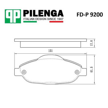 Колодки тормозные дисковые PEUGEOT 308, 3008 <b>PILENGA FD-P9200</b>-1