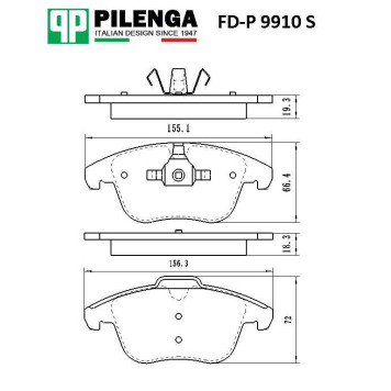 Колодки тормозные диск.передние MONDEO IV, GALAXY, VOLVO <b>PILENGA FD-P9910S</b>-1