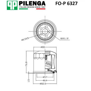Фильтр масляный (аналог FO 5418) <b>PILENGA FO-P6327</b>