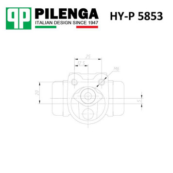 Цилиндр тормозной задний, без ABS, d=19, без ABS LARGUS, LOGAN HY-P 5853 <b>PILENGA HY-P5853</b>-1