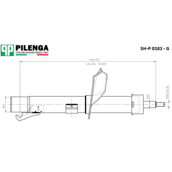 Амортизатор передний FOCUS 1 левый газовый <b>PILENGA SH-P0183-G</b>-1