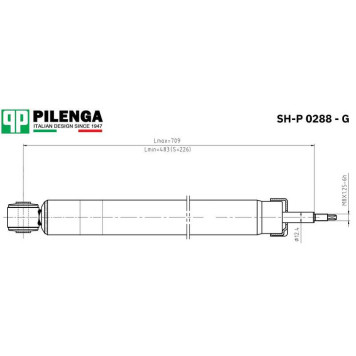 Амортизатор задний газовый FOCUS 2 <b>PILENGA SH-P0288-G</b>-1