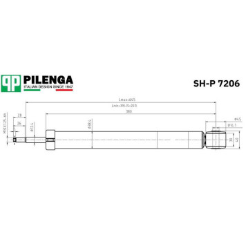 Амортизатор задний, газовый <b>PILENGA SH-P7206</b>-1