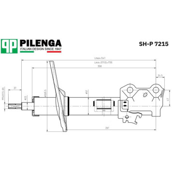 Амортизатор передний правый, газовый <b>PILENGA SH-P7215</b>-1