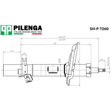 Амортизатор передний правый Qashqai II <b>PILENGA SH-P7260</b>-1