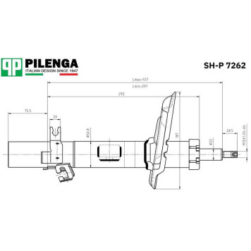 Амортизатор передний правый Qashqai II <b>PILENGA SH-P7262</b>-1
