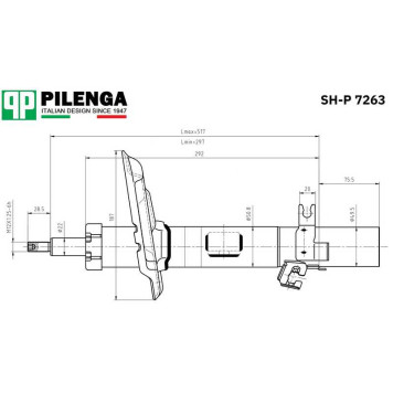 Амортизатор передний левый Qashqai II <b>PILENGA SH-P7263</b>-1