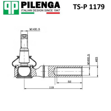 Наконечник рулевой тяги BOXER, DUCATO, JUMPER <b>PILENGA TS-P1179</b>-1