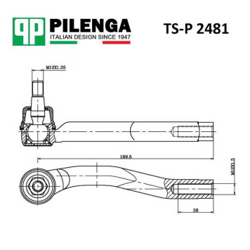 Рулевой наконечник правый Chevrolet Aveo (05-) <b>PILENGA TS-P2481</b>-1