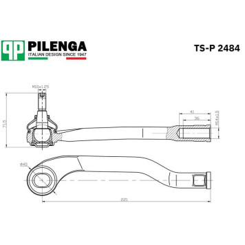 Наконечник тяги рулевой левый DUSTER <b>PILENGA TS-P2484</b>-1