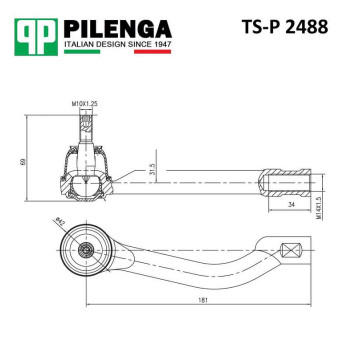 Наконечник тяги рулевой правый QASHQAI <b>PILENGA TS-P2488</b>-1