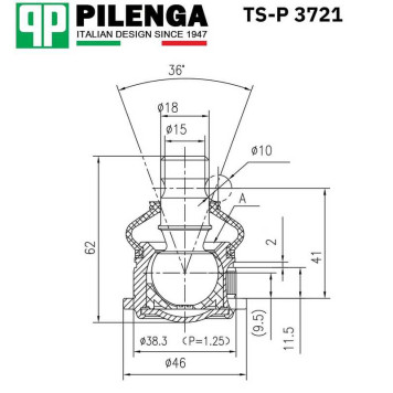 Шаровая опора LADA LARGUS, LOGAN, LOGAN II, SANDERO <b>PILENGA TS-P3721</b>-1