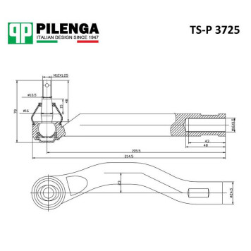 Наконечник рулевой тяги левый <b>PILENGA TS-P3725</b>-1