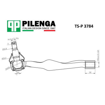 Наконечник тяги рулевой правый <b>PILENGA TS-P3784</b>