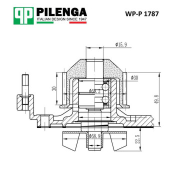 Помпа системы охлаждения LARGUS, LOGAN, SANDERO <b>PILENGA WP-P1787</b>-1