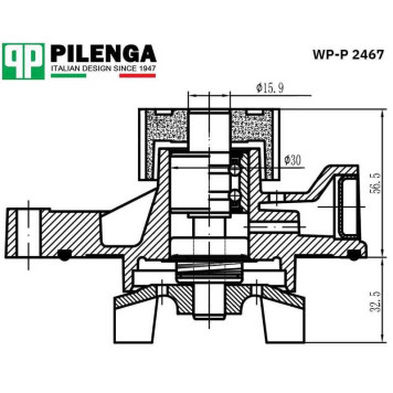 Насос охлаждения двс 18 зубов <b>PILENGA WP-P2467</b>-1