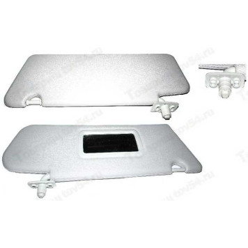 Козырек солнцезащитный ВАЗ 2123 серый с зеркалом н. обр. (к-т=2шт) <b>Пластик 2123-8204010/11</b>