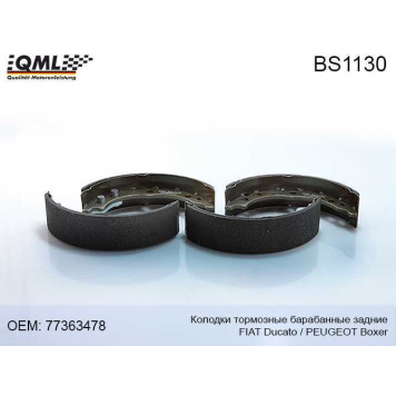Колодки тормозные барабанные зад. FIAT Ducato 2002 ->>PEUGEOT BOXER 2002 ->> 77363478 <b>QML BS1130</b>