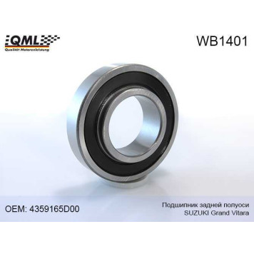 Подшипник задней полуоси SUZUKI Grand Vitara 04/1998->> 4359165D00 <b>QML WB1401</b>