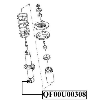 Сайленблок переднего амортизатора <b>QUATTRO FRENI QF00U00308</b>-1