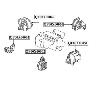 Подушка двигателя левая AT <b>QUATTRO FRENI QF00X00051</b>-1