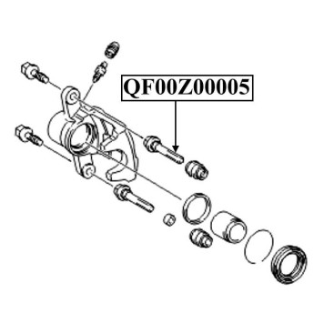Втулка направляющая суппорта тормозного заднего <b>QUATTRO FRENI QF00Z00005</b>-2