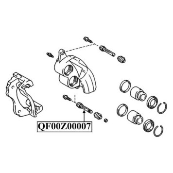 Втулка направляющая суппорта тормозного переднего <b>QUATTRO FRENI QF00Z00007</b>