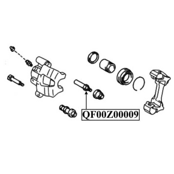 Втулка направляющая суппорта тормозного заднего <b>QUATTRO FRENI QF00Z00009</b>-2