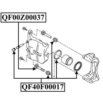 Втулка направляющая суппорта тормозного переднего <b>QUATTRO FRENI QF00Z00037</b>-2