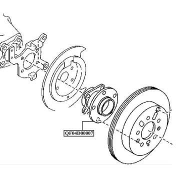 Ступица задняя в сборе с подшипником <b>QUATTRO FRENI QF04D00007</b>-1