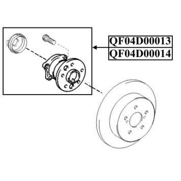 Ступица RR RH CAMRY 50 <b>QUATTRO FRENI QF04D00014</b>-2