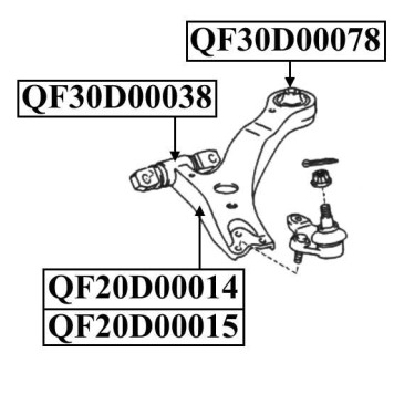 Рычаг нижний FR RH HIGHLANDER ASU40 ASU50 <b>QUATTRO FRENI QF20D00015</b>