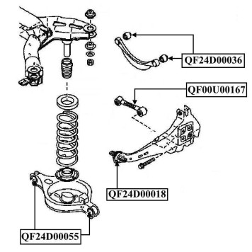 Сайлентблок заднего продольного рычага <b>QUATTRO FRENI QF24D00018</b>