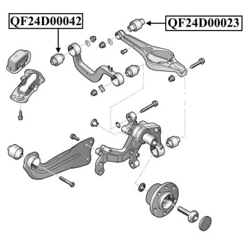 Сайлентблок задней поперечной тяги <b>QUATTRO FRENI QF24D00042</b>-1