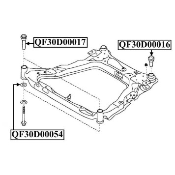 Сайлентблок подрамника задний <b>QUATTRO FRENI QF30D00016</b>-1