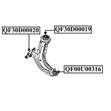 Сайлентблок задний переднего рычага <b>QUATTRO FRENI QF30D00019</b>-1