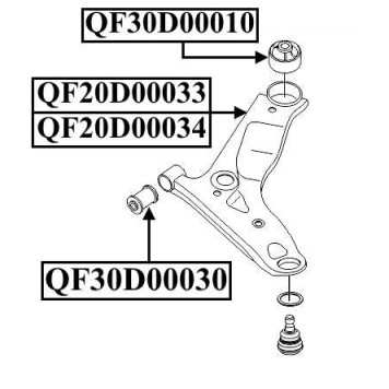 Сайлентблок передний переднего рычага <b>QUATTRO FRENI QF30D00030</b>-1