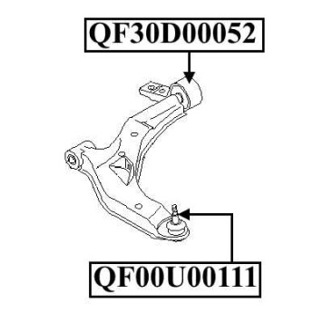 Сайлентблок задний переднего рычага без кронштейна гидравлический <b>QUATTRO FRENI QF30D00052</b>-1
