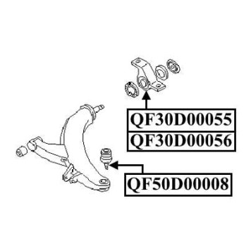 Сайлентблок задний переднего правого рычага <b>QUATTRO FRENI QF30D00055</b>-1