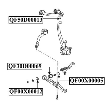 Сайлентблок передний переднего рычага <b>QUATTRO FRENI QF30D00069</b>-1